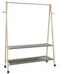 vidaXL Kleiderst&auml;nder mit Ablagen und Rollen 132x45,5x155,5 cm Bambus