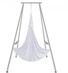 VEVOR Aerial Yoga H&auml;ngematte mit Yogarahmen 6 x 2,6 m, Wei_ Yoga Swing Air Fliegen,