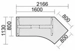 Schreibtisch E-Flex H650-1250xB2166xT1130mm Buche/silber re.135Grad elek.h&ouml;henv.