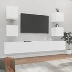 vidaXL 6-tlg. TV-Schrank-Set Wei&szlig; Holzwerkstoff