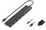 Conceptronic HUBBIES 7-Port-USB-2.0-Hub mit Netzteil Multimedia-Technik HUBs