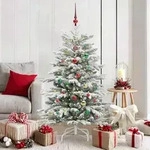 vidaXL K&uuml;nstlicher klappbarer Weihnachtsbaum Wei&szlig; 150 cm PE und PVC