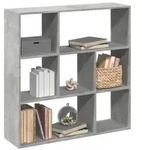 vidaXL Raumteiler-B&uuml;cherregal Betongrau 102x29x103,5 cm Holzwerkstoff