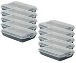 Novaliv 10er-Set Anthrazit Premium Aufschnittbox mit Transparentem Deckel,