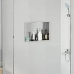 vidaXL Duschnische Silber 45 x 30 x 9,5 cm Edelstahl