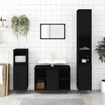 vidaXL Badschrank Schwarz 80x33x60 cm Holzwerkstoff