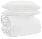 vidaXL Bettdecken Set mit Kissen 3 pcs Wei&szlig; Daunenfeder