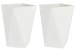 vidaXL Pflanzk&uuml;bel 2 pcs Wei&szlig; 50 x 50 x 75 cm Stahl