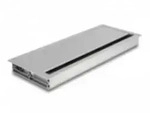 Delock Kabeldurchf&uuml;hrung - Silber - for table mounting with brush 300 x 120 x...