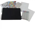 Exacompta Set Scrapbooking mit Fotoalbum 32x22 cm, SCRAP ADDICT, Schwarz, 16801E