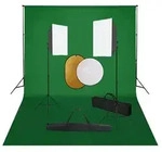 vidaXL Fotostudio-Set mit Softboxen, Hintergrundsystem und Reflektor