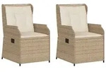 vidaXL Gartenbank 2 pcs Beige Poly-Rattan