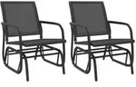 vidaXL Garten-Schaukelst&uuml;hle 2 Stk. Schwarz 61x76x87cm Textilene Stahl