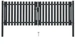 vidaXL Doppelfl&uuml;gel Zauntor Stahl 306x175 cm Anthrazit
