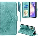 Samsung Galaxy A54 5G Lederh&uuml;lle Wallet Case Gr&uuml;n Magnet Standfunktion