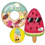 Happy People - Happy Summer 3er Strandset Wasserball, Schwimmring & Luftmatratze