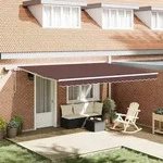 vidaXL Markise Manuell mit LED Braun 450x300 cm