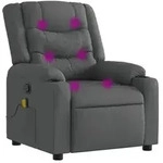 vidaXL Massage-Relaxsessel, Stoff, Dunkelgrau