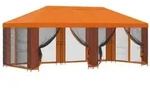 vidaXL Pavillon mit Seitenw&auml;nden 6 x 3 m Orange Polyester und Stahl