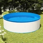vidaXL Planschbecken mit Einh&auml;ngeskimmer und Pumpe 350x90 cm Wei&szlig;