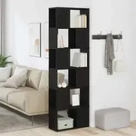 vidaXL B&uuml;cherregal/Raumteiler Schwarz Eichen-Optik 60x24x186 cm