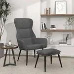 vidaXL Relaxsessel mit Hocker Hellgrau Stoff