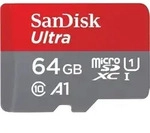 SanDisk microSDXC Ultra 64GB (140MB/s A1 Cl. 10 UHS-I) + Adapter Tablet 