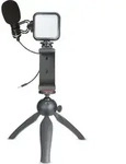Xqisit Vlogging Kit &ndash; Smartphone Stativ mit LED-Licht & Mikrofon