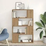 vidaXL B&uuml;cherregal Handgefertigte Eiche Ingenieurholz 80 x 24 x 124 cm