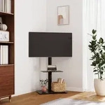 vidaXL TV-Eckst&auml;nder mit 2 Ablagen f&uuml;r 32-65 Zoll Schwarz
