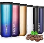 Thermobecher 500ml Isolierbecher Edelstahl Kaffee-to-go Becher Blau