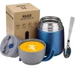 Thermobeh&auml;lter 500ml Edelstahl Isolierbeh&auml;lter mit L&ouml;ffel, Blau