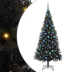 vidaXL Weihnachtsbaum mit 300 LEDs mit St&auml;nder Schwarz 180 cm PVC