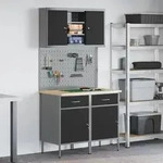 vidaXL 8-teiliges Werkbank-Set Graues Stahl