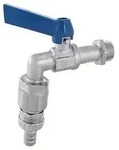 "JS KUGEL-AUSLAUFHAHN,SCHWER,RB DN15,1/2",HEBELGR.BLAU,MATT CHR."