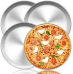 Pizzablech 4er-Set Edelstahl 29 cm Rund Pizza Backblech Ofen - Gesund