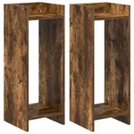 vidaXL Pflanzenst&auml;nder 2 pcs Ger&auml;ucherte Eiche 30 x 30 x 80 cm