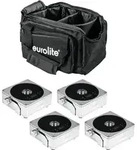 EUROLITE Set 4x AKKU IP Flat Light 1 chrom + Soft-Bag (20000425)