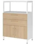 Kombischrank FlexWall 3OH 1offen Sockel wei&szlig;/eiche