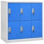 vidaXL Schlie&szlig;fachschrank Hellgrau und Blau 90x45x92,5 cm Stahl