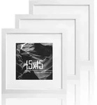Bilderrahmen 15x15cm Wei&szlig; Holz 3er Set Quadratisch Fotorahmen MDF