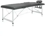 vidaXL Massageliege 2-Zonen Aluminiumgestell Anthrazit 186x68 cm