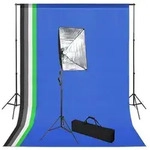 vidaXL Fotostudio-Set mit Hintergrund und Softbox-Leuchte