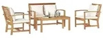 vidaXL Gartensofa-set 4 pcs Natur Massivholz Teak