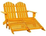vidaXL Adirondack-Gartenbank 2-Sitzer mit Fu&szlig;teil Tannenholz Orange
