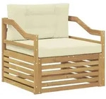 vidaXL Outdoor-Sofa Wei&szlig; und Creme