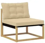 vidaXL Outdoor Mittelsofa mit Kissen Wei&szlig; 79 x 83 x 73 cm Stahl