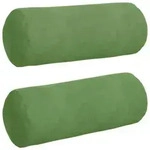 vidaXL Bolsterkissen 2 St&uuml;ck Hellgr&uuml;n &Oslash; 15 x 40 cm Cordstoff