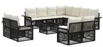 vidaXL Gartensofa-set 12 pcs Schwarz und Cremewei&szlig; Poly-Rattan