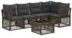 vidaXL Gartensofa-set 6 pcs Grau Poly-Rattan